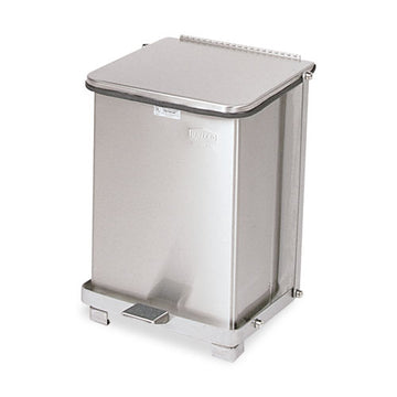 Rubbermaid® Commercial Defenders Biohazard Step Can, Square, Steel, 4 Gal, Stainless Steel freeshipping - TVN Wholesale